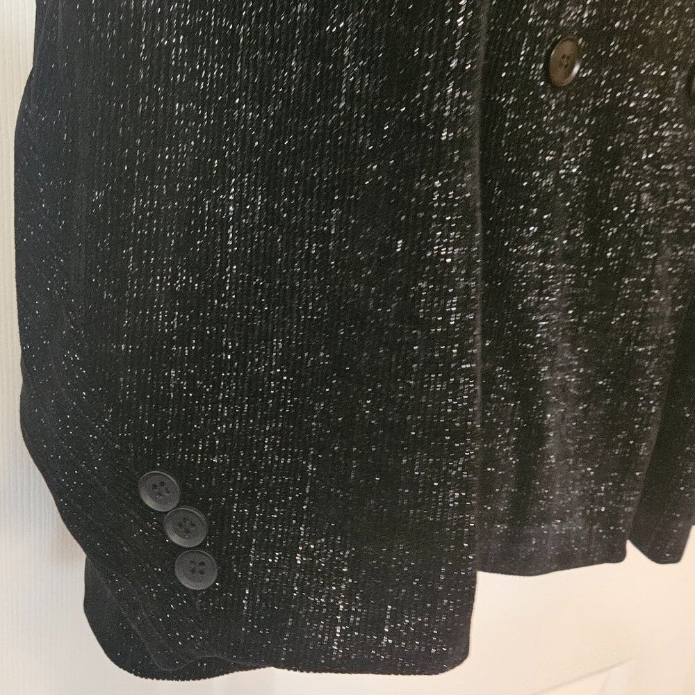 Lurex Double Breasted Patched Pocket Blazer - Picture 2 of 4
